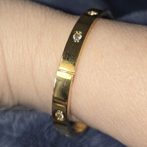 Elegant Gold Toned Bangle Bracelet